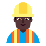 Microsoft(Windows) Man Construction Worker: Dark Skin Tone Emoji