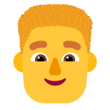 Microsoft(Windows) Man: Curly Hair Emoji