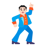 Microsoft(Windows) Man Dancing: Light Skin Tone Emoji