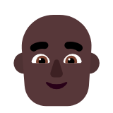 Microsoft(Windows) Man: Dark Skin Tone, Bald Emoji