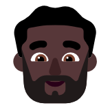 Microsoft(Windows) Man: Dark Skin Tone, Beard Emoji