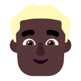 Microsoft(Windows) Man: Dark Skin Tone, Blond Hair Emoji