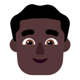 Microsoft(Windows) Man: Dark Skin Tone Emoji