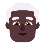 Microsoft(Windows) Man: Dark Skin Tone, White Hair Emoji