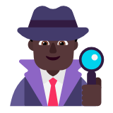 Microsoft(Windows) Man Detective: Dark Skin Tone Emoji