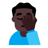 Microsoft(Windows) Man Facepalming: Dark Skin Tone Emoji