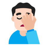 Microsoft(Windows) Man Facepalming: Light Skin Tone Emoji