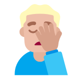 Microsoft(Windows) Man Facepalming: Medium-Light Skin Tone Emoji