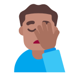 Microsoft(Windows) Man Facepalming: Medium Skin Tone Emoji