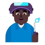 Microsoft(Windows) Man Factory Worker: Dark Skin Tone Emoji