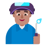 Microsoft(Windows) Man Factory Worker: Medium Skin Tone Emoji