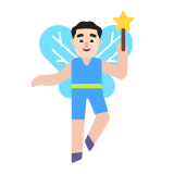 Microsoft(Windows) Man Fairy: Light Skin Tone Emoji