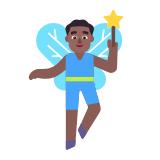 Microsoft(Windows) Man Fairy: Medium-Dark Skin Tone Emoji