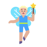 Microsoft(Windows) Man Fairy: Medium-Light Skin Tone Emoji