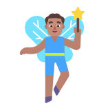 Microsoft(Windows) Man Fairy: Medium Skin Tone Emoji