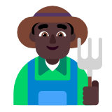 Microsoft(Windows) Man Farmer: Dark Skin Tone Emoji