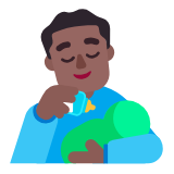 Microsoft(Windows) Man Feeding Baby: Medium-Dark Skin Tone Emoji