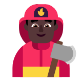 Microsoft(Windows) Man Firefighter: Dark Skin Tone Emoji