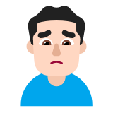 Microsoft(Windows) Man Frowning: Light Skin Tone Emoji