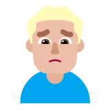 Microsoft(Windows) Man Frowning: Medium-Light Skin Tone Emoji