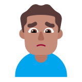 Microsoft(Windows) Man Frowning: Medium Skin Tone Emoji