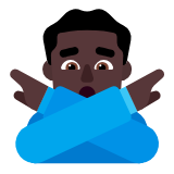 Microsoft(Windows) Man Gesturing No: Dark Skin Tone Emoji