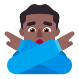 Microsoft(Windows) Man Gesturing No: Medium-Dark Skin Tone Emoji