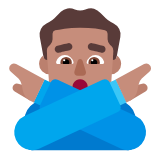 Microsoft(Windows) Man Gesturing No: Medium Skin Tone Emoji