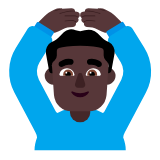 Microsoft(Windows) Man Gesturing Ok: Dark Skin Tone Emoji