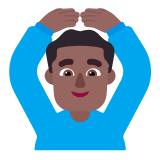 Microsoft(Windows) Man Gesturing Ok: Medium-Dark Skin Tone Emoji