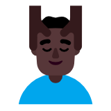 Microsoft(Windows) Man Getting Massage: Dark Skin Tone Emoji