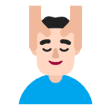 Microsoft(Windows) Man Getting Massage: Light Skin Tone Emoji