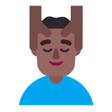 Microsoft(Windows) Man Getting Massage: Medium-Dark Skin Tone Emoji