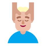 Microsoft(Windows) Man Getting Massage: Medium-Light Skin Tone Emoji