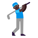 Microsoft(Windows) Man Golfing: Dark Skin Tone Emoji