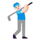 Microsoft(Windows) Man Golfing: Light Skin Tone Emoji