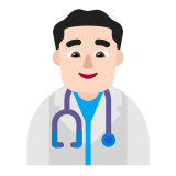 Microsoft(Windows) Man Health Worker: Light Skin Tone Emoji