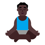 Microsoft(Windows) Man In Lotus Position: Dark Skin Tone Emoji