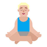 Microsoft(Windows) Man In Lotus Position: Medium-Light Skin Tone Emoji