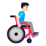 Microsoft(Windows) Man In Manual Wheelchair Facing Right: Light Skin Tone Emoji