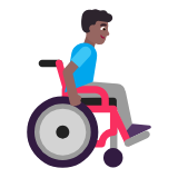 Microsoft(Windows) Man In Manual Wheelchair Facing Right: Medium-Dark Skin Tone Emoji