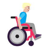 Microsoft(Windows) Man In Manual Wheelchair Facing Right: Medium-Light Skin Tone Emoji