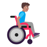 Microsoft(Windows) Man In Manual Wheelchair Facing Right: Medium Skin Tone Emoji