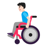 Microsoft(Windows) Man In Manual Wheelchair: Light Skin Tone Emoji