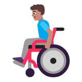 Microsoft(Windows) Man In Manual Wheelchair: Medium Skin Tone Emoji