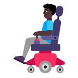 Microsoft(Windows) Man In Motorized Wheelchair: Dark Skin Tone Emoji