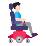 Microsoft(Windows) Man In Motorized Wheelchair Facing Right: Light Skin Tone Emoji