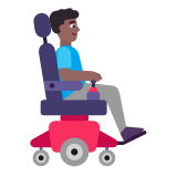 Microsoft(Windows) Man In Motorized Wheelchair Facing Right: Medium-Dark Skin Tone Emoji