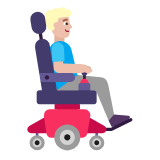 Microsoft(Windows) Man In Motorized Wheelchair Facing Right: Medium-Light Skin Tone Emoji