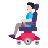 Microsoft(Windows) Man In Motorized Wheelchair: Light Skin Tone Emoji